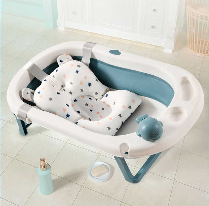 Baby Supplies Easy Storage Plastic Portable Foldable Baby Bath Tub Set for Infants Bathing 