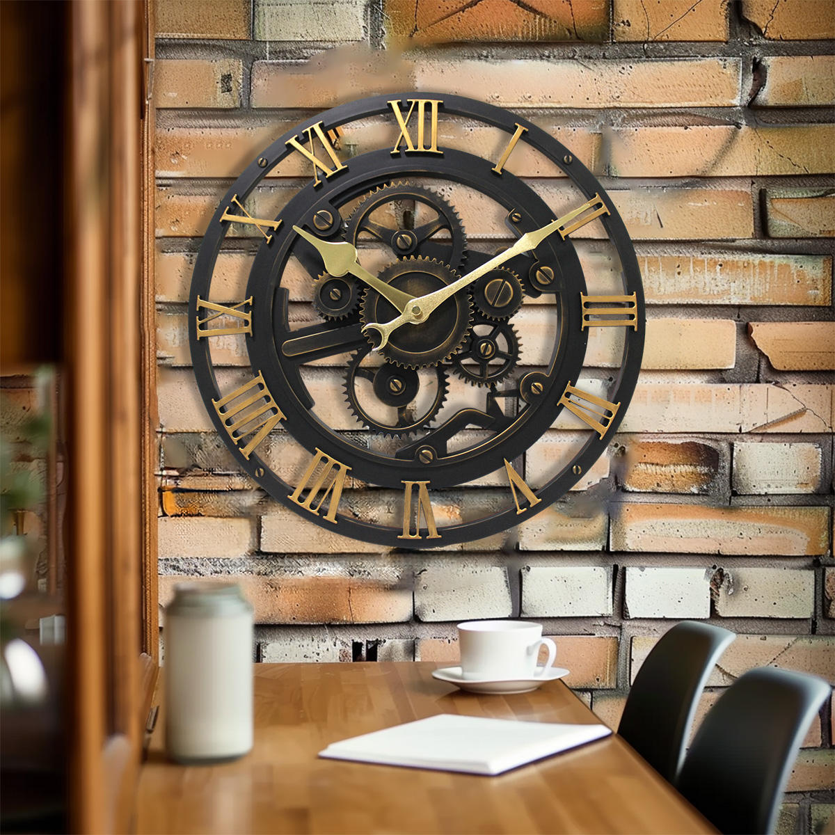 Large 14 Inch Antique Round Clock - Home Decor Items for Living Room Home 