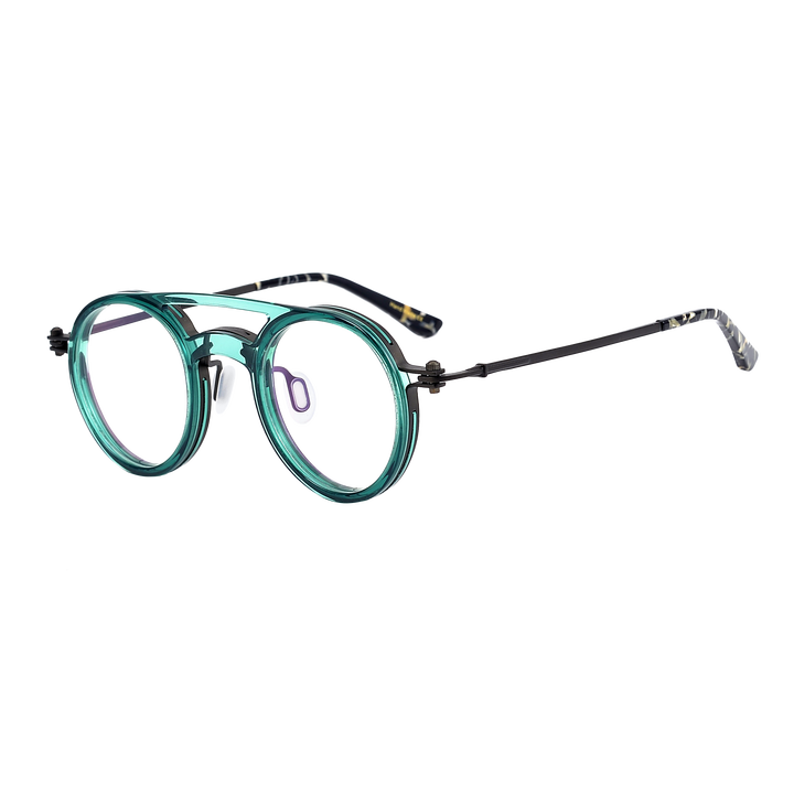 Factory spot products exquisite handmade paper metal frame glasses frame men and women retro round frame 