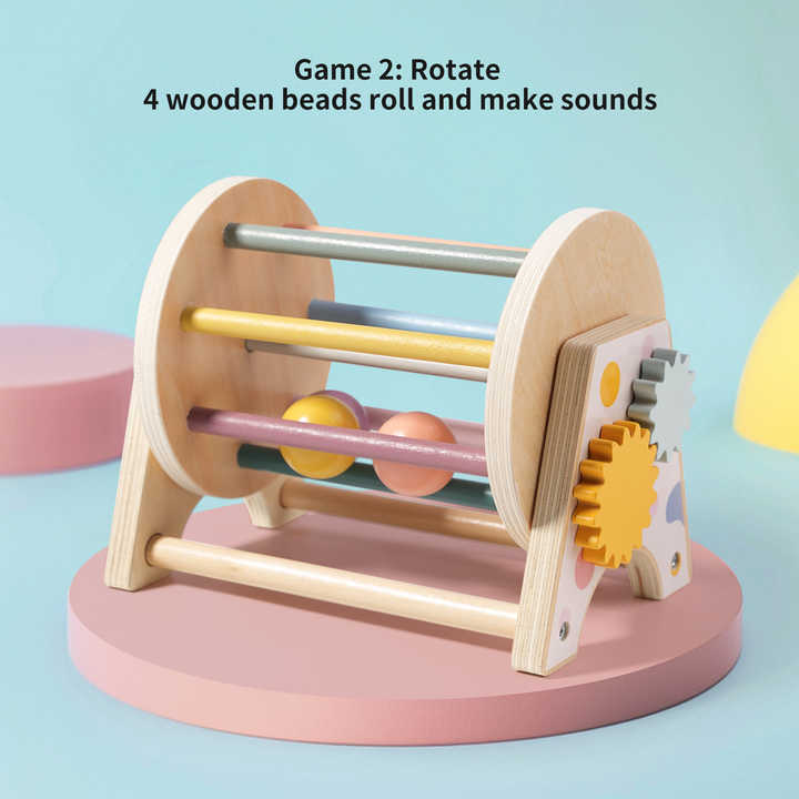 لعبة طبل مونتيسوري الخشبية الجديدة   New Wooden Montessori Drum Toy, 3 in