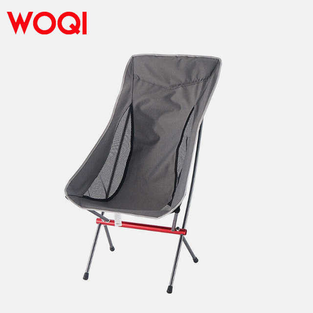 WOQI Wholesale Custom Folding High Back Cushion Camping Chair with Cushions and Adjustable Backrest 