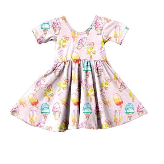 Baby Girl Summer Short Sleeve Dres-فستان صيفي قصير