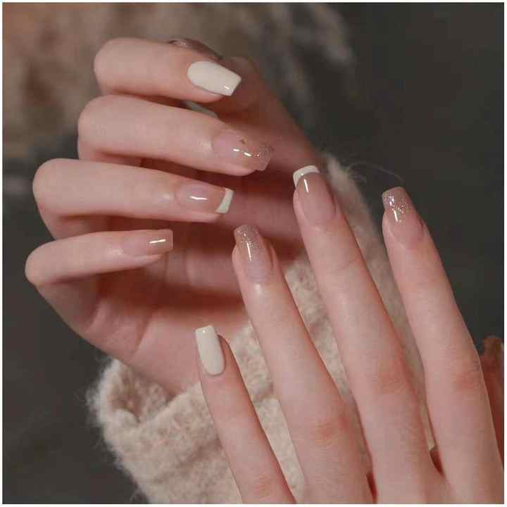 Press on Nails Faux Ongle Court Naturel-أظافر صناعية صناعية