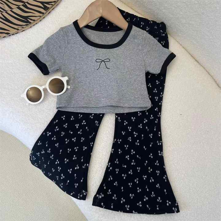 oddlers Summer 2024 Casual Playwear-  طقم بناتي عصري من قطعتين بنقاط بولكا