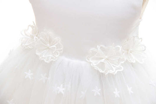 Dresses With Floral Embroidered - فستان معمودية طفل