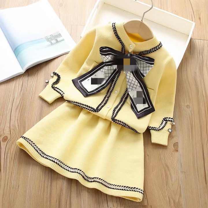 Girls Plaid Stwear+Skirt Sets Children's 
