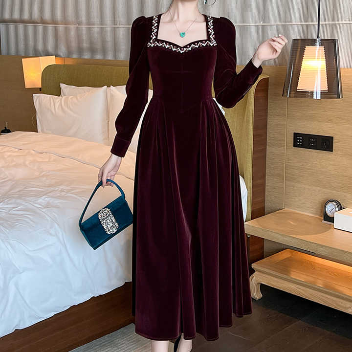 Elegant women's winter dress