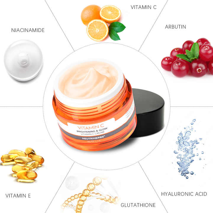 Vitamin C Collagen Cream for Dark Circles Organic Intensive Vitamin C Day &amp; Night Whitening Face Cream with Collagen 