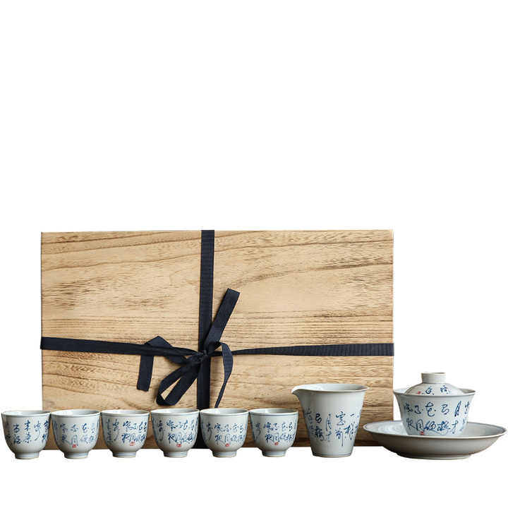 Wooden box handwritten with the poem Cold Night 