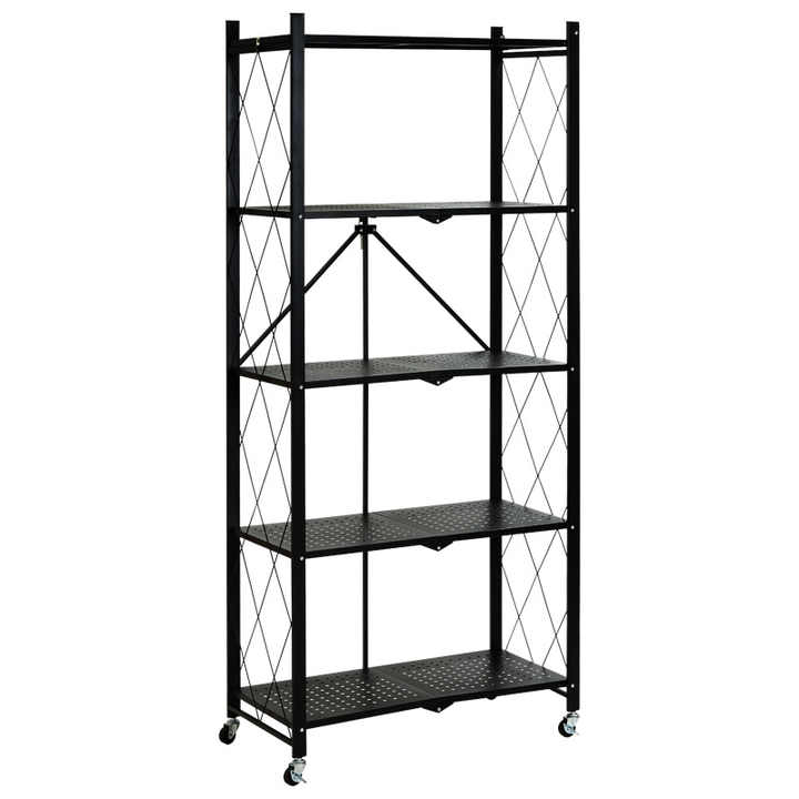 Foldable storage shelves, foldable storage rack, multi-layer organizing shelves, foldable shelves 