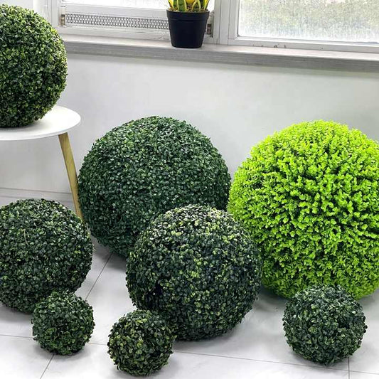 معلقة توبياري الكرة خشب البقس أوراق الشجرPlants Artificial Grass Green Balls for Home Garden