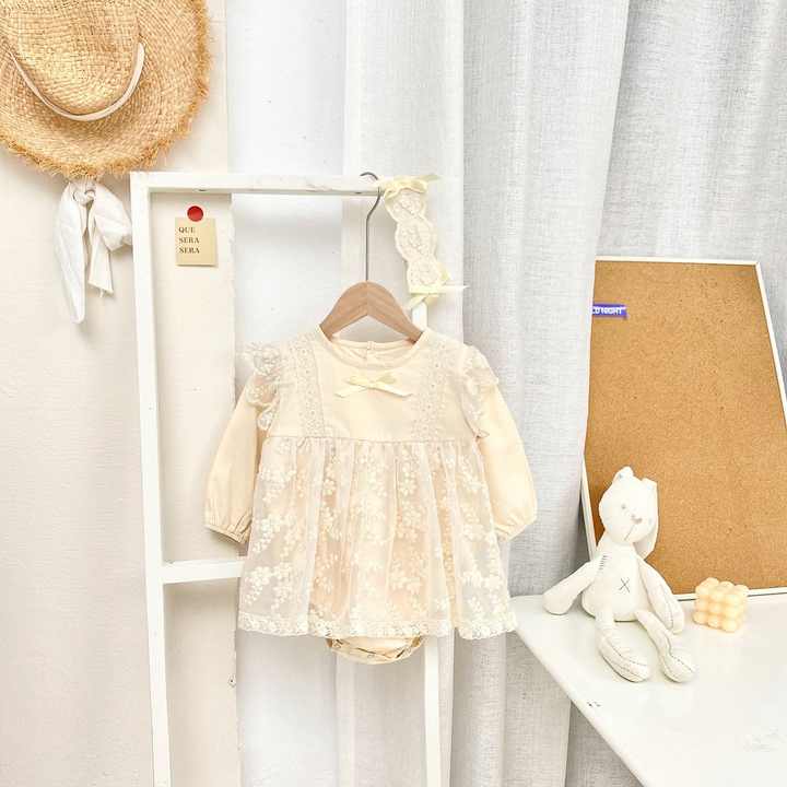 Clothing Long Sleeve Dress Rompers- ملابس ربيعية إسبانية