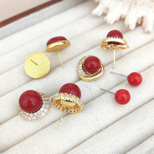 French coral earrings 