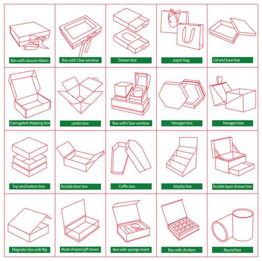 صناديق من قطعتين للبيع بالجملة غطاء وقاعدة للكتف والرقبة 2 Piece Boxes Wholesale Shoulder and Neck Lid and Base