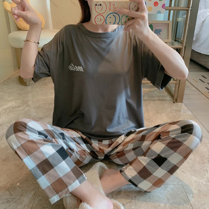 Women's long-sleeved pajamas 