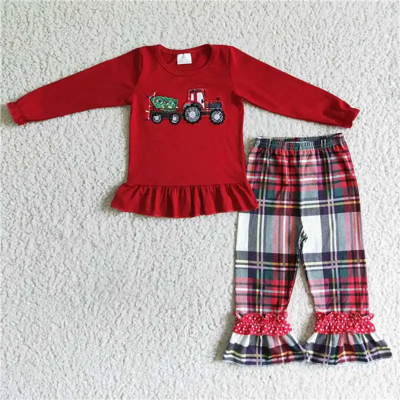 Embroidered long-sleeved children's pajamas 