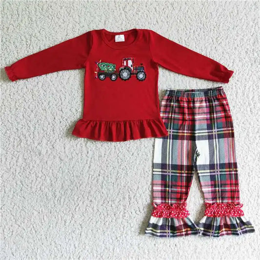 Embroidered long-sleeved children's pajamas 