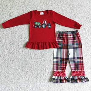 Embroidered long-sleeved children's pajamas 