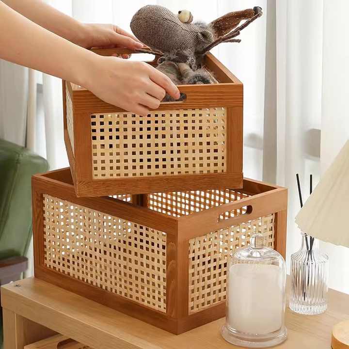 Solid wood bamboo, desktop frame storage. 