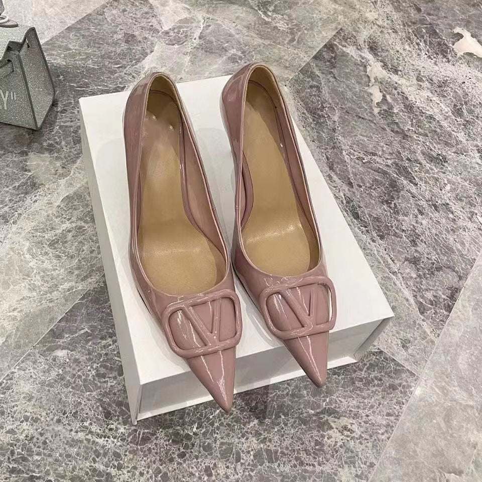 Sexy Women's Genuine Leather High Heel Shoes 