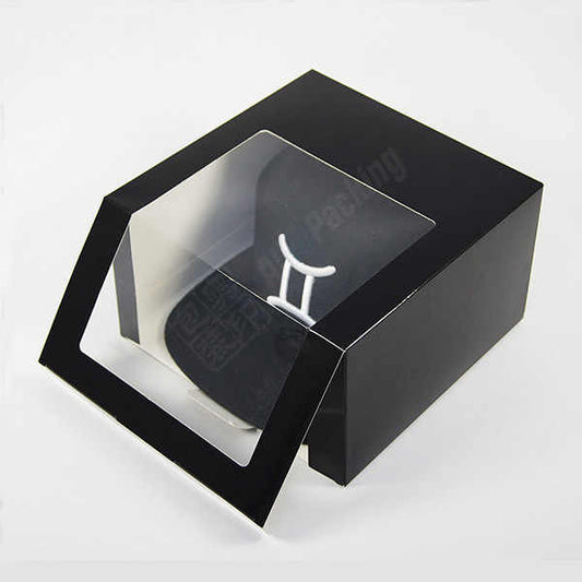 Paper Hat Design Packaging Boxes Hip Hop Lid Box with Clear Window 