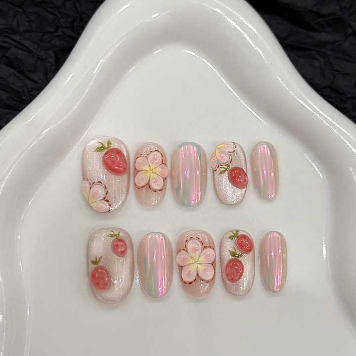 Handmade Floral-False Nails 