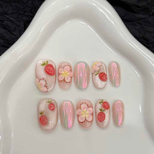 Handmade Floral-False Nails 