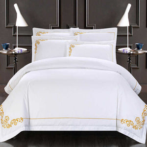 Wholesale luxury 5 star hotel embroidered bed linen in duvet cover sets 