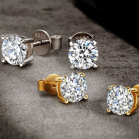 Sterling Silver Fine Jewelry Moissanite- الفضة الإسترلينية