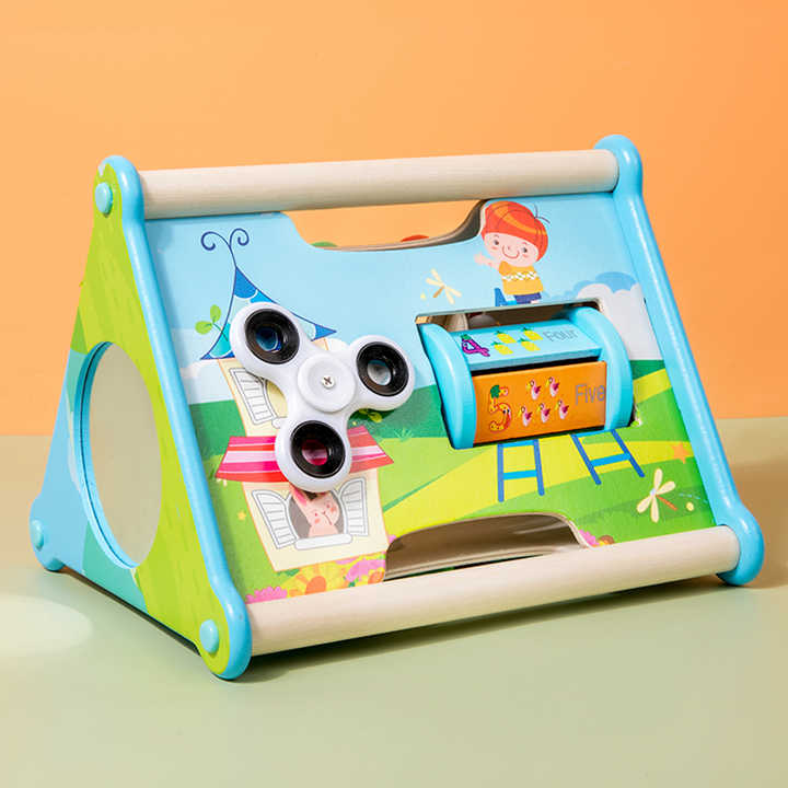 Multifunctional Wooden Educational Toolbox Three-in-One Toolbox Children's Educational Toys 