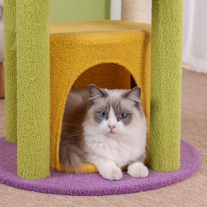 Cat Climbing Frame Sisal Cat Treeمنصة خدش القطط الفاخرة
