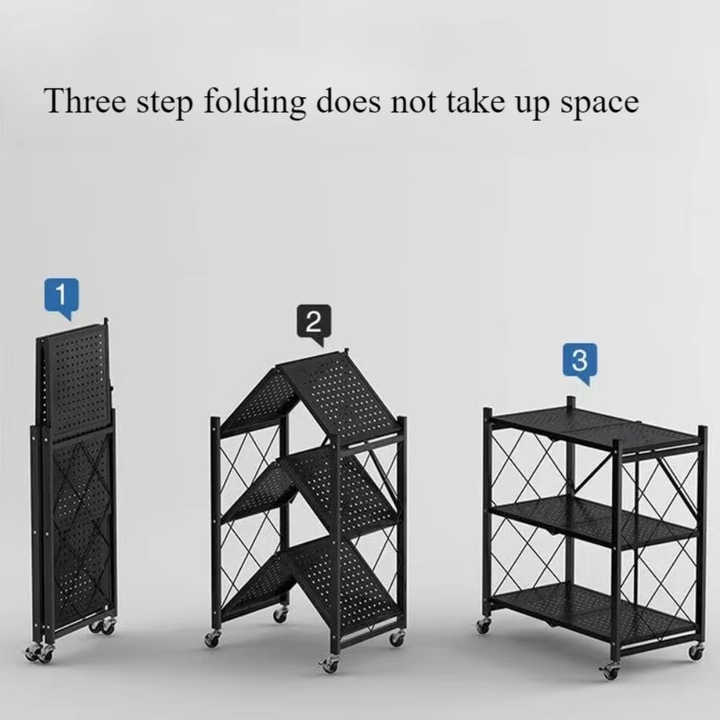 Foldable storage shelves, foldable storage rack, multi-layer organizing shelves, foldable shelves 