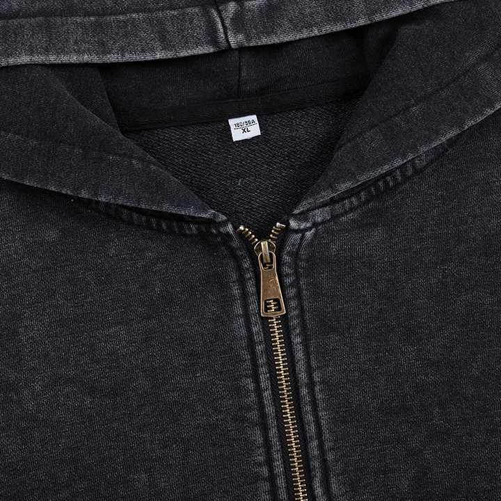 Men Zip up Vintage Hoodie 
