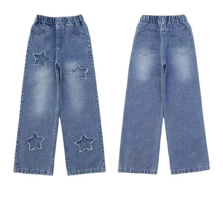 Girls Clothing Girl Baggy Jeans- ملابس أطفال بنطلون واسع الساق