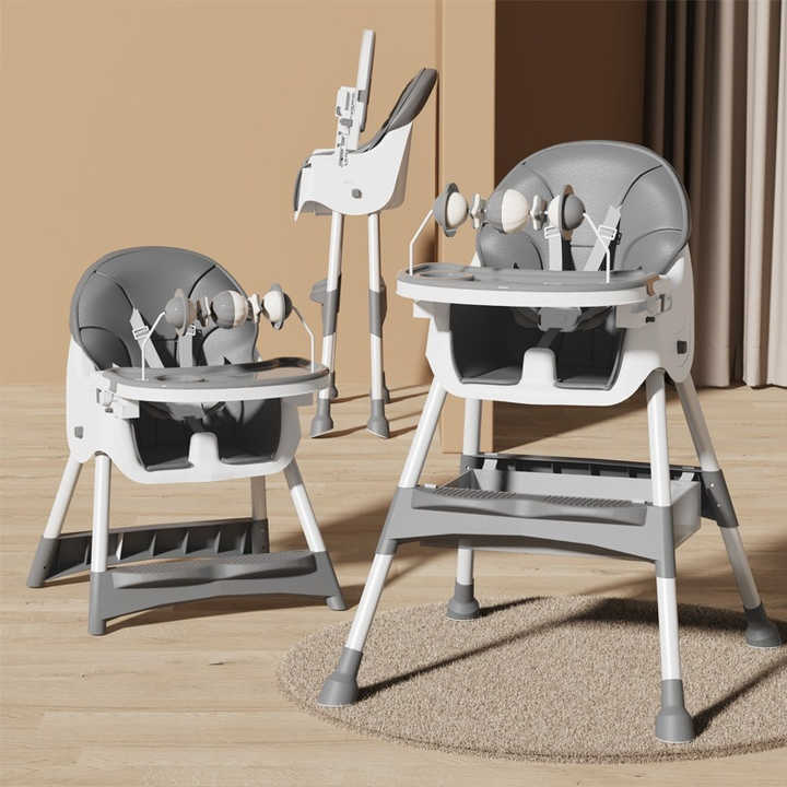 Easy Fold Adjustable High Chair for Baby Feeding/Unique Portable Plastic Baby Dining Chair with Wheels 
