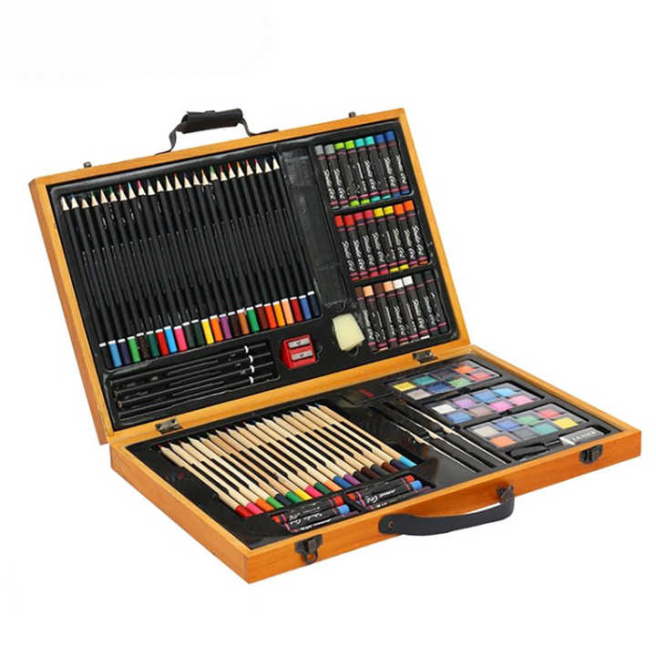 Art Supply 88 Piece Deluxe Artist Studio Creative Wood Box Set Painting and Sketching Set 