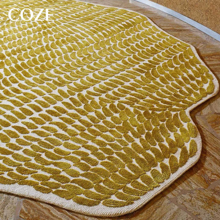 Luxury High-end Art Living Room Irregular Carpet Sofa Coffee Table Blanket Handmade Irregular Bedside Custom Rug 