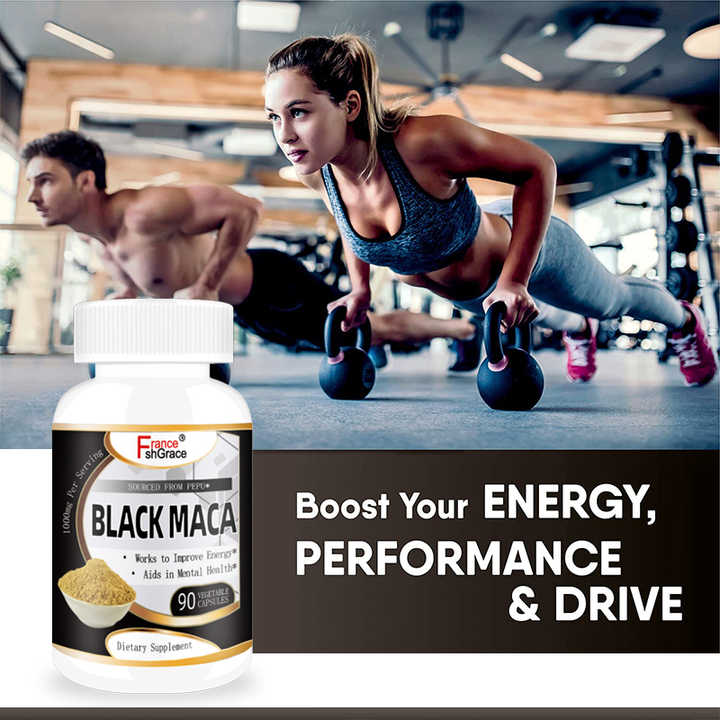 Maca Power Capsules, Black Maca Root Capsule for Men's Stamina Enhancement 