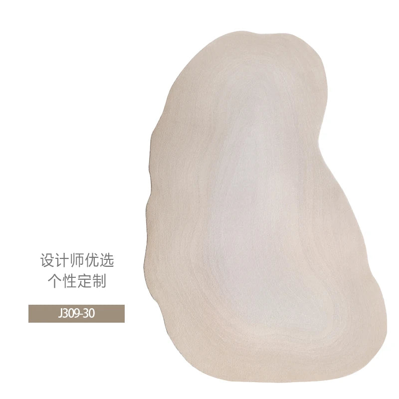 Irregular and unique shaped wool rug specially made for the living room 