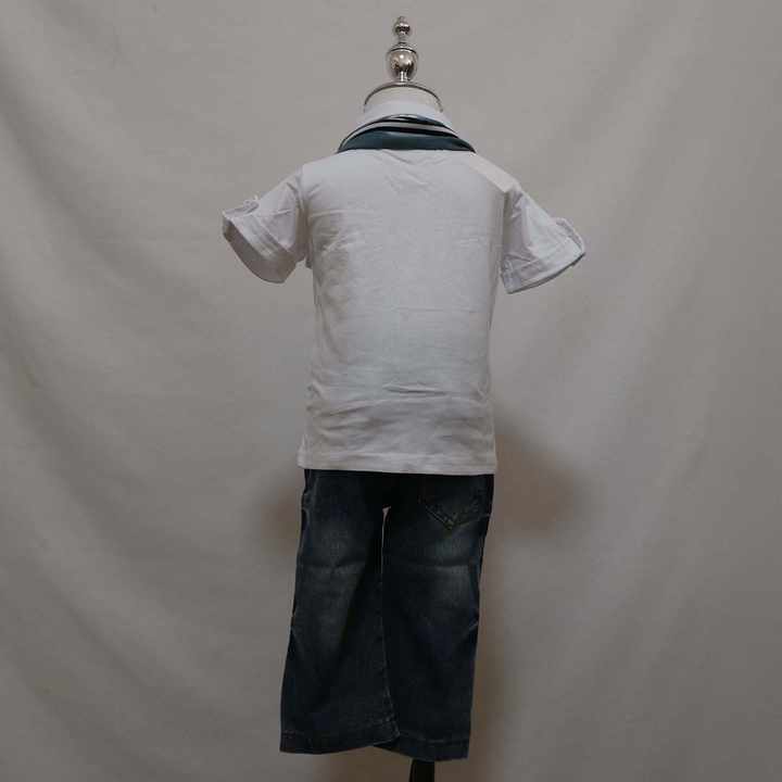 Summer Short Sleeve T-shirt Tops + Scarf + Pants Baby Boys Kids Clothes Outerwear DGBG-005 