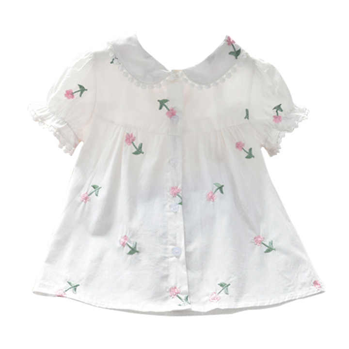 ملابس صيفية لطيفة للأطفال الصغار  Clothes Short Sleeve Shirt Dress for Little G