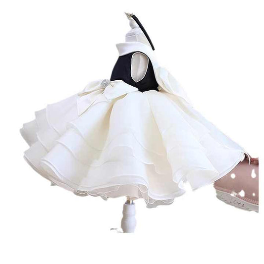 Dresses Birthday Party Gown- فستان سهرة للأطفال بدون أكمام مع فيونكات -