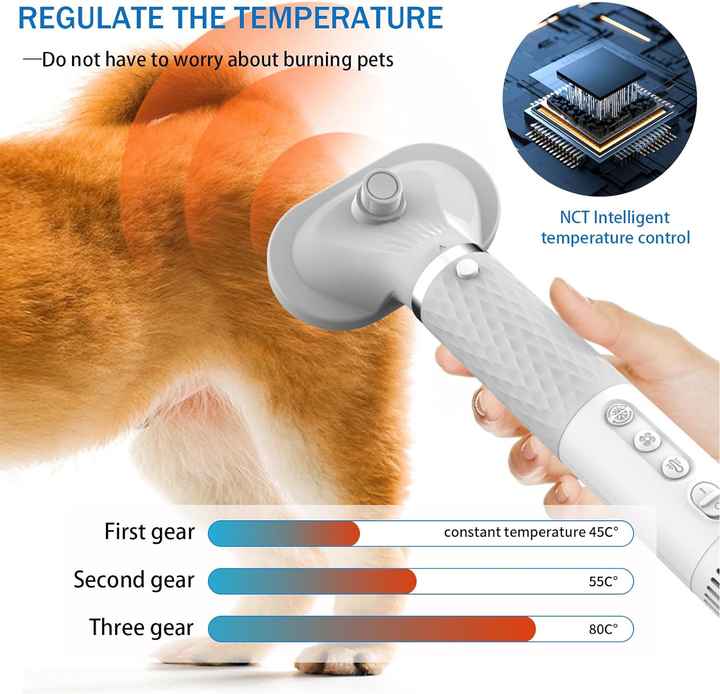 مجفف شعر للحيوانات الأليفة للكلاب محمول باليد . Handheld Pet Hair Dryer for Dogs, Portable Pet Grooming