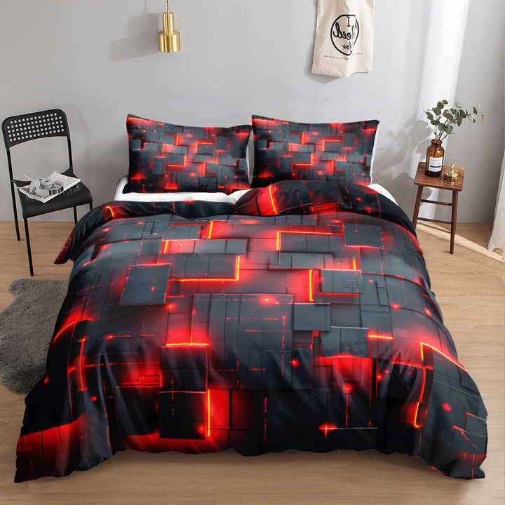 Super Soft Geometric Duvet Cover Modern 