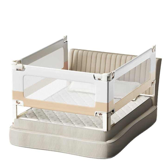 Adjustable and foldable side rails for baby safety from the bed, made from genuine components. 