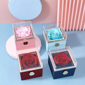 Valentine's Day Rotating Soap Preserved with Pink Flower Ring 