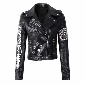 High quality women's leather jacket 