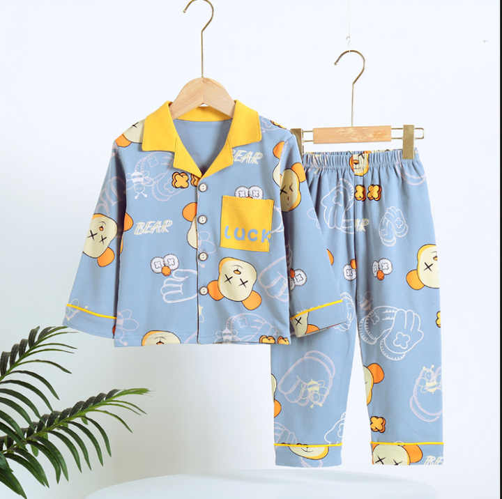 Long sleeve cotton pajama set 