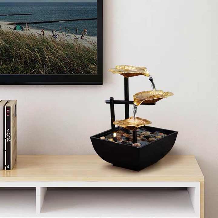 Home Decor Office Decoration Wrought Iron Water Fountain Decoration Indoor Desktop Mini Feng Shui Fountain 