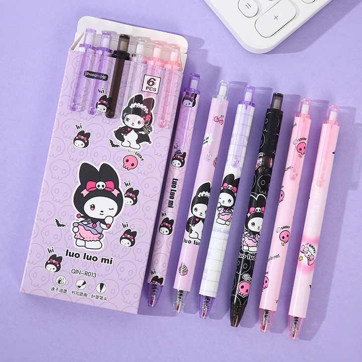 قلم جل قابل للسحب برسومات كرتونية لطيفة  - Sanrio Cute Cartoon Retractable Press Gel Pen